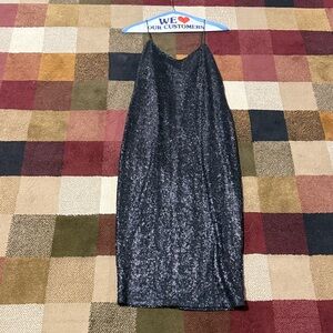 Asos sequin black dress